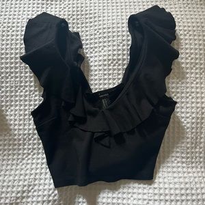 Cutie V neck frill top
